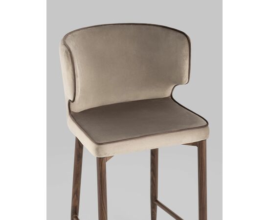 Стул полубарный Матео с кантом велюр шампань ножки дерево, изображение 10 | Интернет магазин мебели и декора LifeDekor