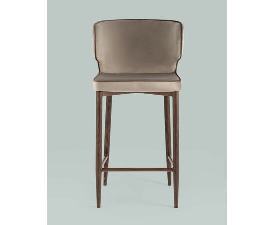 Стул полубарный Матео с кантом велюр шампань ножки дерево, изображение 5 | Интернет магазин мебели и декора LifeDekor