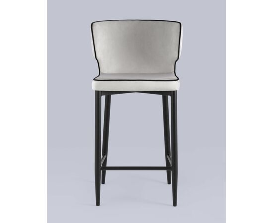 Стул полубарный Матео с кантом велюр светло-серый, изображение 3 | Интернет магазин мебели и декора LifeDekor