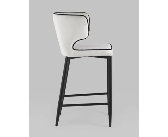 Стул полубарный Матео с кантом велюр светло-серый, изображение 4 | Интернет магазин мебели и декора LifeDekor