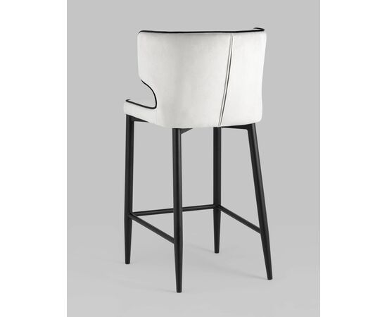 Стул полубарный Матео с кантом велюр светло-серый, изображение 6 | Интернет магазин мебели и декора LifeDekor