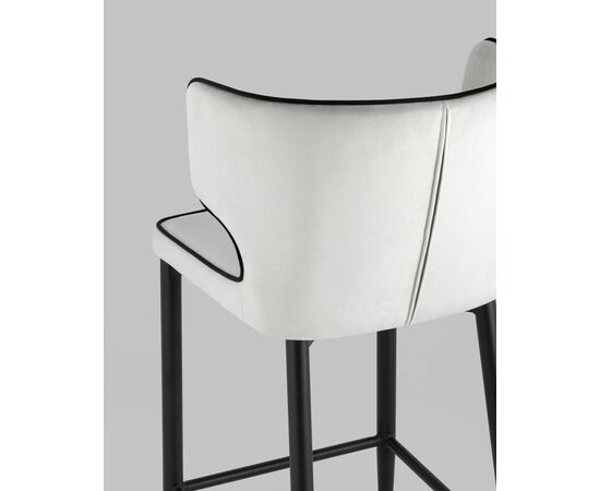 Стул полубарный Матео с кантом велюр светло-серый, изображение 7 | Интернет магазин мебели и декора LifeDekor