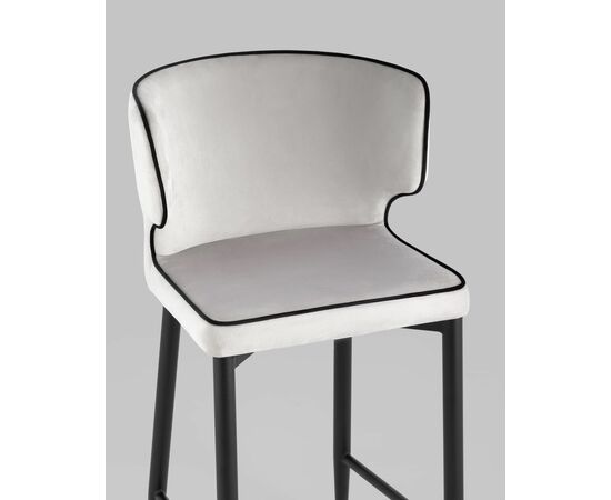 Стул полубарный Матео с кантом велюр светло-серый, изображение 8 | Интернет магазин мебели и декора LifeDekor