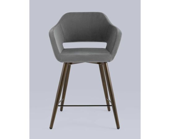 Стул полубарный Саймон велюр тёмно-серый, изображение 3 | Интернет магазин мебели и декора LifeDekor