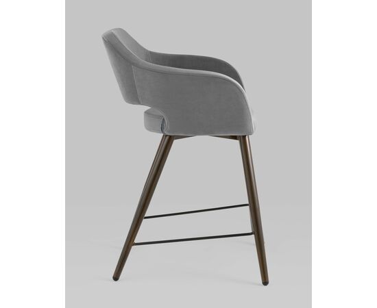 Стул полубарный Саймон велюр тёмно-серый, изображение 4 | Интернет магазин мебели и декора LifeDekor