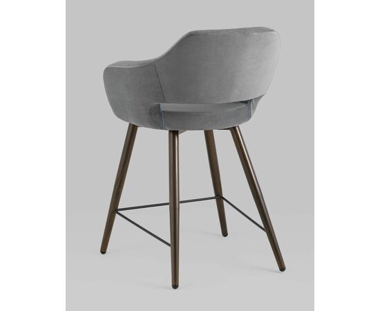 Стул полубарный Саймон велюр тёмно-серый, изображение 6 | Интернет магазин мебели и декора LifeDekor