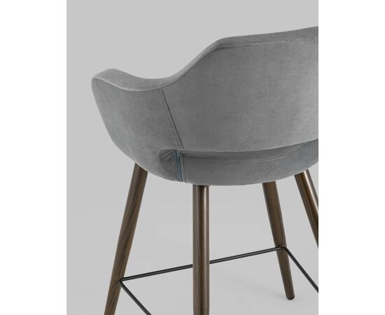 Стул полубарный Саймон велюр тёмно-серый, изображение 7 | Интернет магазин мебели и декора LifeDekor