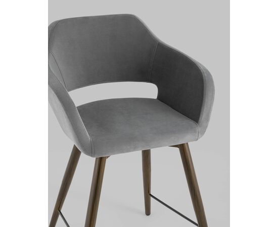 Стул полубарный Саймон велюр тёмно-серый, изображение 8 | Интернет магазин мебели и декора LifeDekor