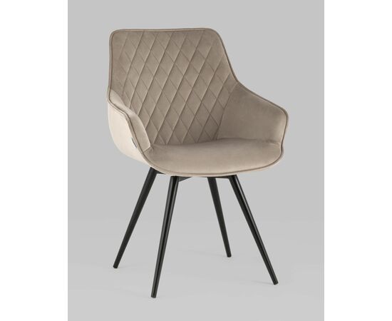 Стул вращающийся Сеул велюр серо-бежевый, изображение 2 | Интернет магазин мебели и декора LifeDekor