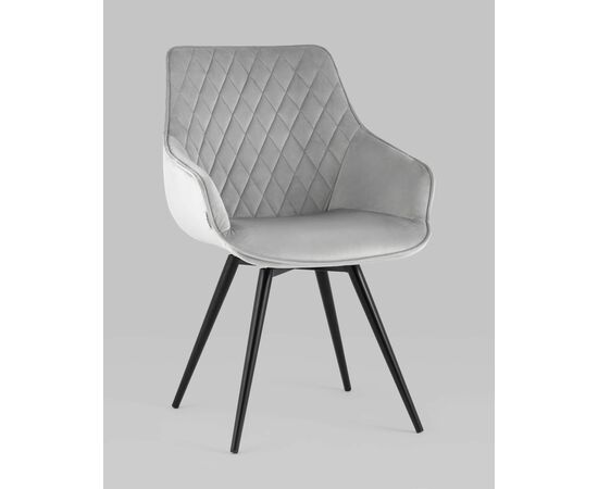 Стул вращающийся Сеул велюр светло-серый, изображение 2 | Интернет магазин мебели и декора LifeDekor