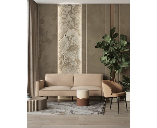 Диван прямой Кассель велюр бежевый, изображение 3 | Интернет магазин мебели и декора LifeDekor