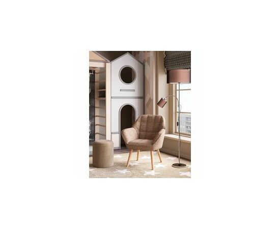 Пуф-столик с ящиком Хюгге S рогожка бежевый, изображение 3 | Интернет магазин мебели и декора LifeDekor