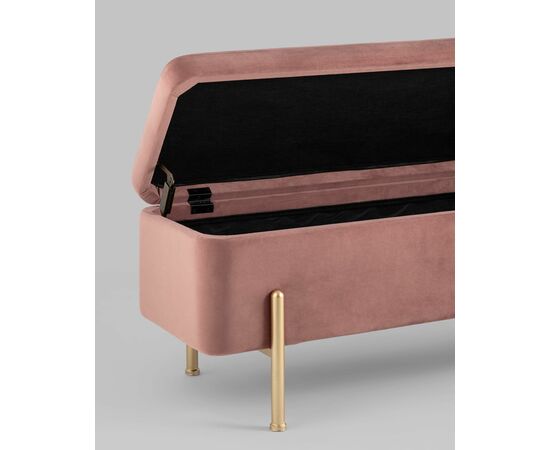 Банкетка Болейн с ящиком велюр розовый, изображение 8 | Интернет магазин мебели и декора LifeDekor