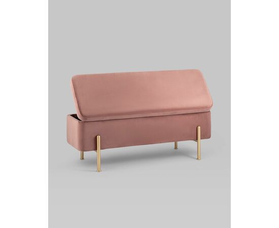Банкетка Болейн с ящиком велюр розовый, изображение 7 | Интернет магазин мебели и декора LifeDekor