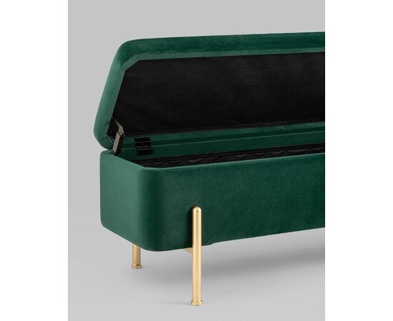 Банкетка Болейн с ящиком велюр зеленый, изображение 8 | Интернет магазин мебели и декора LifeDekor