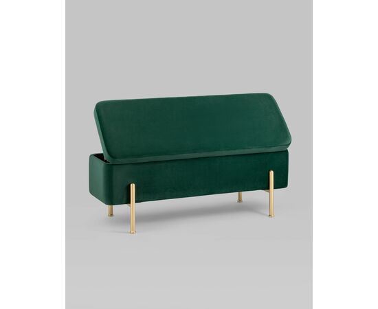 Банкетка Болейн с ящиком велюр зеленый, изображение 7 | Интернет магазин мебели и декора LifeDekor