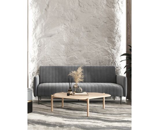 Диван прямой Дрезден велюр серый, изображение 3 | Интернет магазин мебели и декора LifeDekor