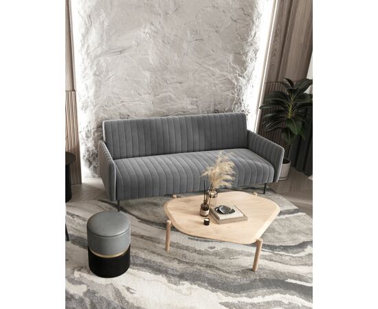 Диван прямой Дрезден велюр серый, изображение 4 | Интернет магазин мебели и декора LifeDekor