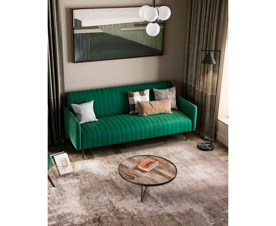 Диван прямой Дрезден велюр зелёный, изображение 3 | Интернет магазин мебели и декора LifeDekor
