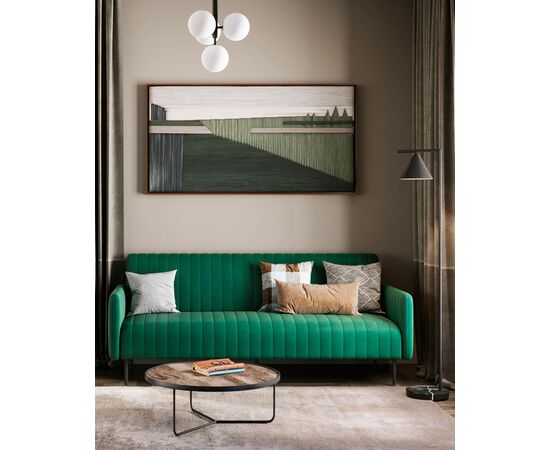 Диван прямой Дрезден велюр зелёный, изображение 4 | Интернет магазин мебели и декора LifeDekor