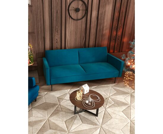 Диван прямой Кассель велюр синий, изображение 3 | Интернет магазин мебели и декора LifeDekor