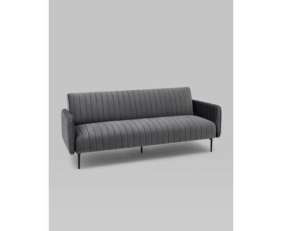 Диван прямой Дрезден велюр серый, изображение 2 | Интернет магазин мебели и декора LifeDekor