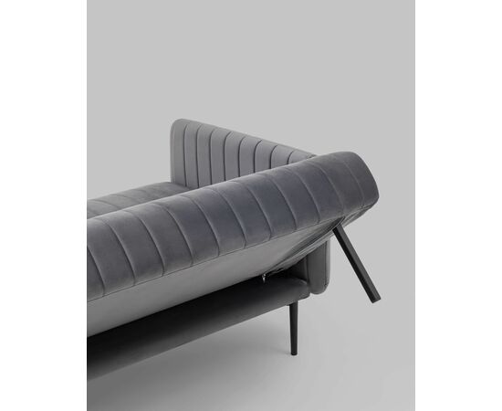 Диван прямой Дрезден велюр серый, изображение 10 | Интернет магазин мебели и декора LifeDekor