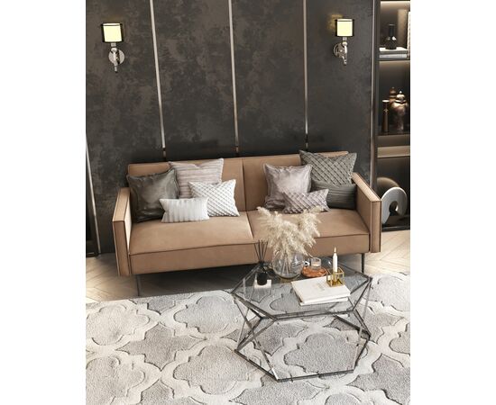 Диван прямой Кассель велюр бежевый, изображение 10 | Интернет магазин мебели и декора LifeDekor