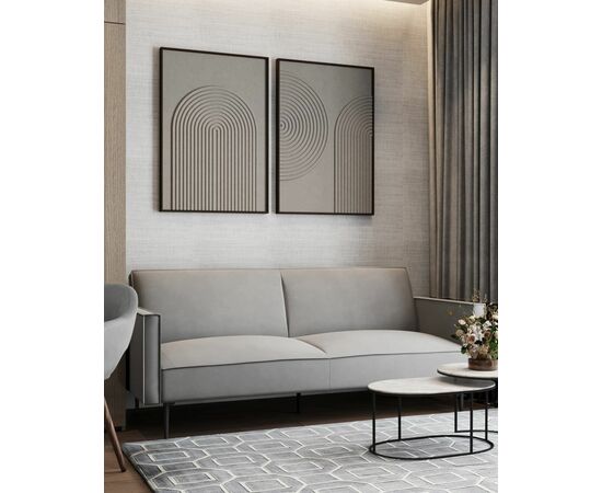 Диван прямой Кассель велюр серый, изображение 5 | Интернет магазин мебели и декора LifeDekor