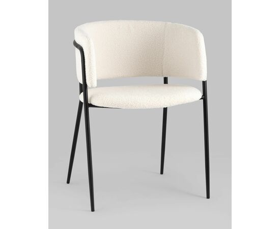 Стул Нэлли ткань букле белый, изображение 2 | Интернет магазин мебели и декора LifeDekor