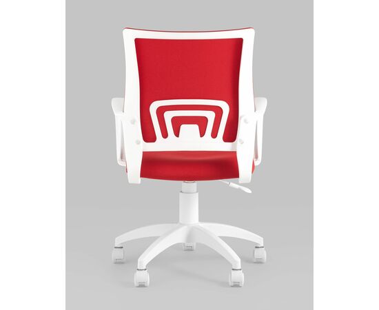 Кресло офисное TopChairs ST-BASIC-W красная ткань крестовина белый пластик, изображение 6 | Интернет магазин мебели и декора LifeDekor