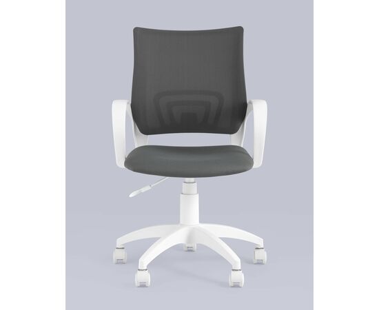 Кресло офисное Topchairs ST-BASIC-W серая ткань крестовина белый пластик, изображение 4 | Интернет магазин мебели и декора LifeDekor