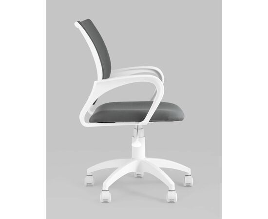 Кресло офисное Topchairs ST-BASIC-W серая ткань крестовина белый пластик, изображение 5 | Интернет магазин мебели и декора LifeDekor