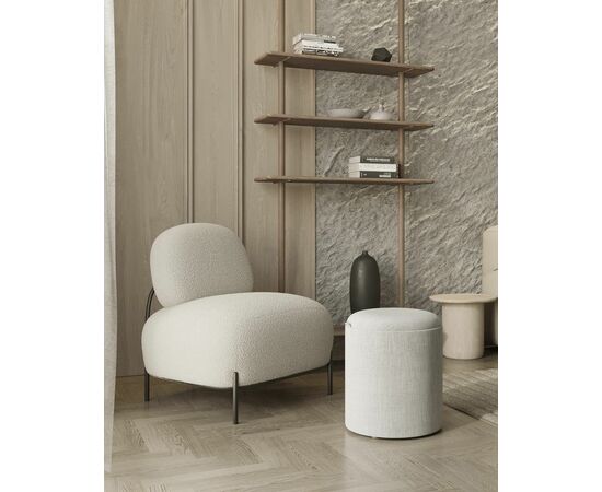 Пуф-столик с ящиком Хюгге S рогожка белый, изображение 3 | Интернет магазин мебели и декора LifeDekor