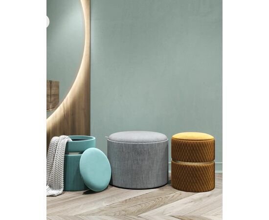 Пуф-столик с ящиком Хюгге L рогожка серый, изображение 4 | Интернет магазин мебели и декора LifeDekor