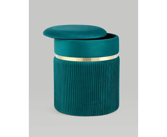 Пуф Миранда с ящиком велюр бирюзовый, изображение 3 | Интернет магазин мебели и декора LifeDekor