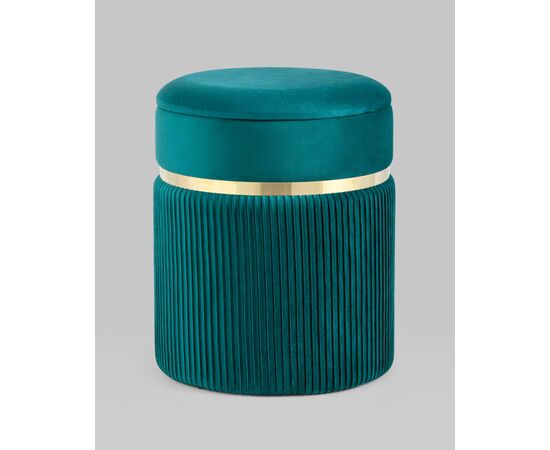 Пуф Миранда с ящиком велюр бирюзовый, изображение 2 | Интернет магазин мебели и декора LifeDekor