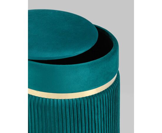 Пуф Миранда с ящиком велюр бирюзовый, изображение 4 | Интернет магазин мебели и декора LifeDekor