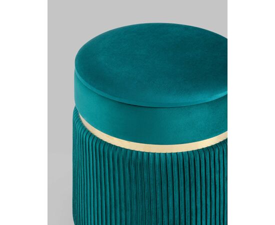 Пуф Миранда с ящиком велюр бирюзовый, изображение 5 | Интернет магазин мебели и декора LifeDekor