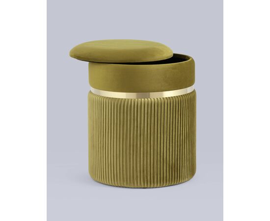 Пуф Миранда с ящиком велюр оливковый, изображение 11 | Интернет магазин мебели и декора LifeDekor