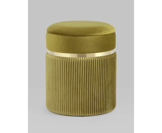 Пуф Миранда с ящиком велюр оливковый, изображение 2 | Интернет магазин мебели и декора LifeDekor