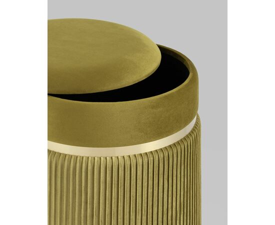 Пуф Миранда с ящиком велюр оливковый, изображение 12 | Интернет магазин мебели и декора LifeDekor
