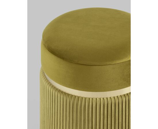 Пуф Миранда с ящиком велюр оливковый, изображение 13 | Интернет магазин мебели и декора LifeDekor
