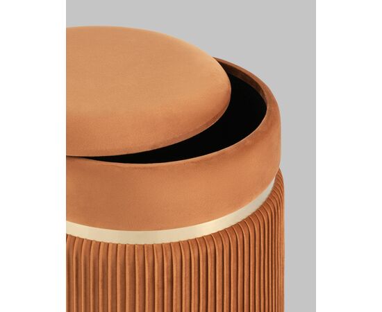 Пуф Миранда с ящиком велюр оранжевый, изображение 6 | Интернет магазин мебели и декора LifeDekor