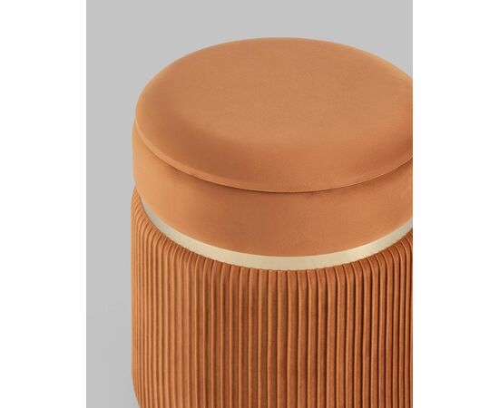 Пуф Миранда с ящиком велюр оранжевый, изображение 7 | Интернет магазин мебели и декора LifeDekor