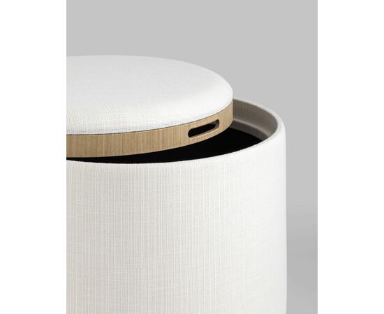 Пуф-столик с ящиком Хюгге L рогожка белый, изображение 4 | Интернет магазин мебели и декора LifeDekor