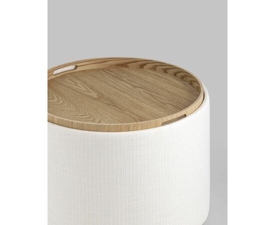 Пуф-столик с ящиком Хюгге L рогожка белый, изображение 5 | Интернет магазин мебели и декора LifeDekor