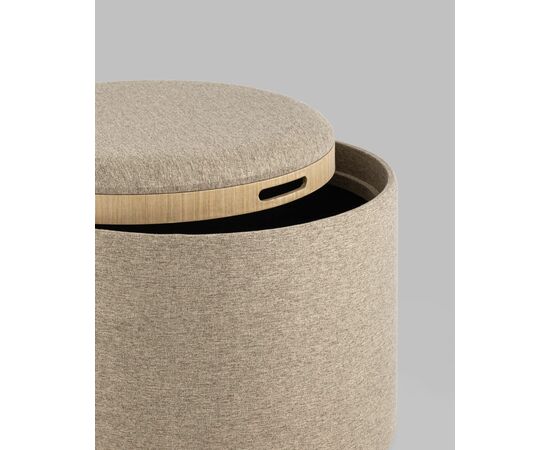 Пуф-столик с ящиком Хюгге L рогожка бежевый, изображение 6 | Интернет магазин мебели и декора LifeDekor