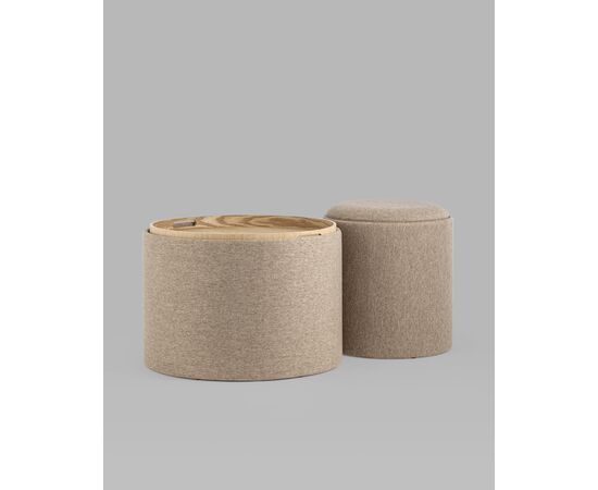 Пуф-столик с ящиком Хюгге L рогожка бежевый, изображение 9 | Интернет магазин мебели и декора LifeDekor