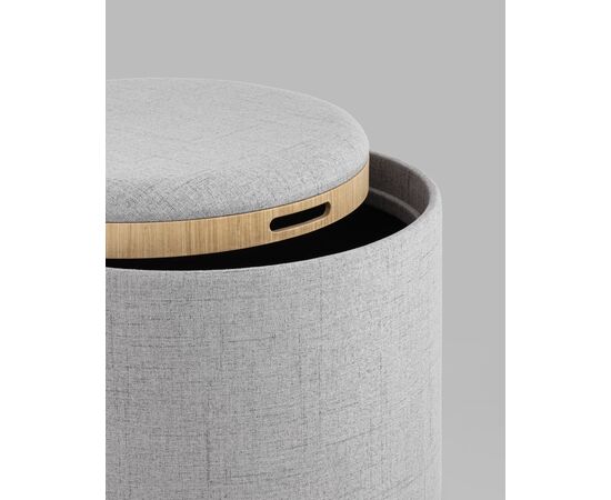 Пуф-столик с ящиком Хюгге L рогожка серый, изображение 6 | Интернет магазин мебели и декора LifeDekor